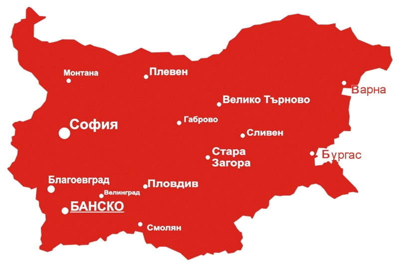 Map of Bansko town | Lucky Bansko SPA & Relax