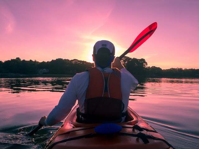 Kayaking on the river in Pirin